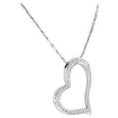 Diamond White Gold 750 Heart Pendant With Chain