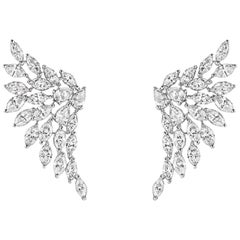 Diamond White Gold Angel Earrings 18 Karat White Gold