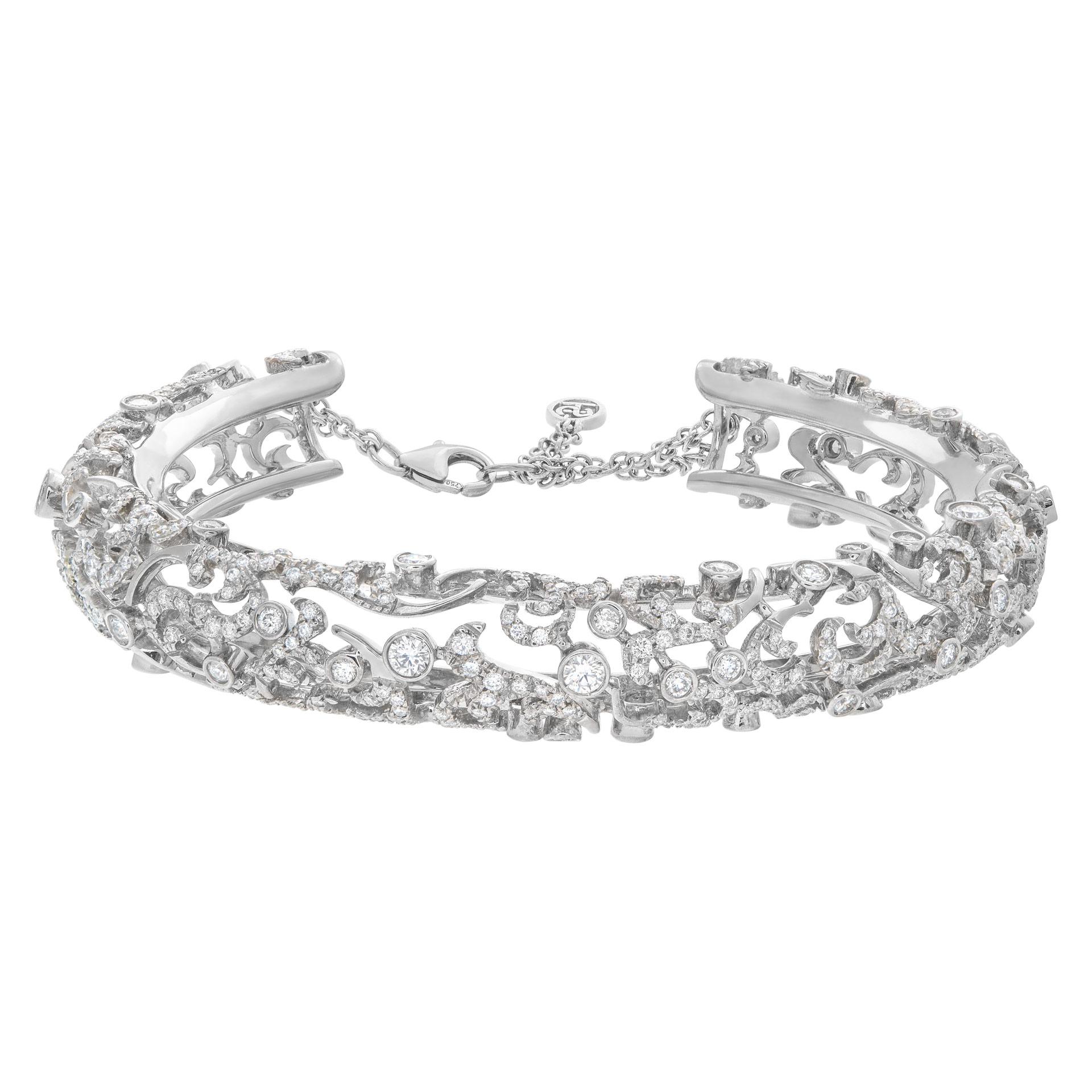 Bracciale Bangle in oro bianco con diamanti