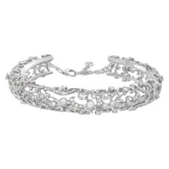 Diamond White Gold Bangle Bracelet