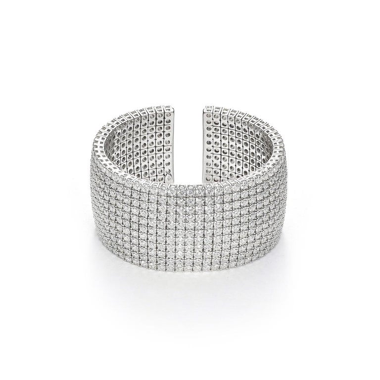 Diamond White Gold Bangle For Sale at 1stDibs