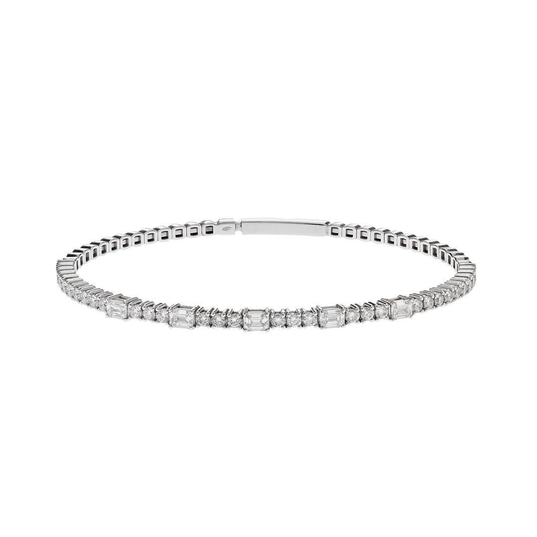 Taglio rotondo Bracciale in oro bianco con diamanti in vendita