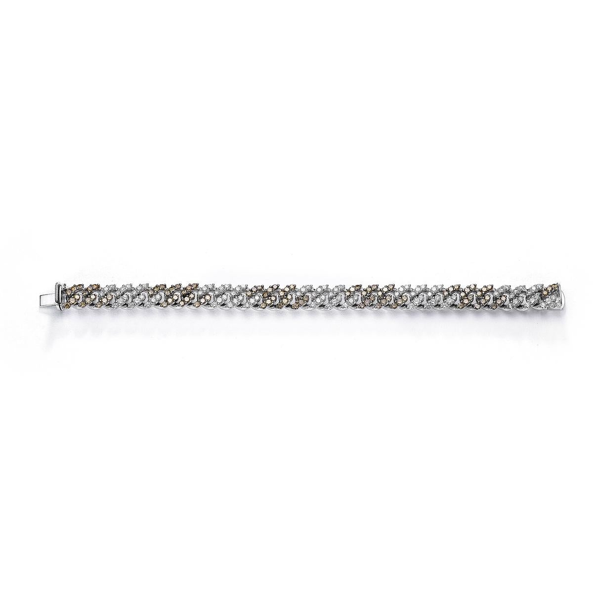 Taglio rotondo Bracciale in oro bianco con diamanti in vendita