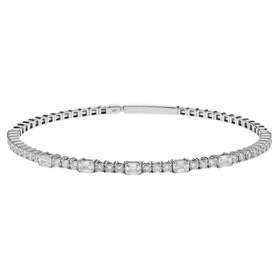 Bracelet en or blanc avec diamants