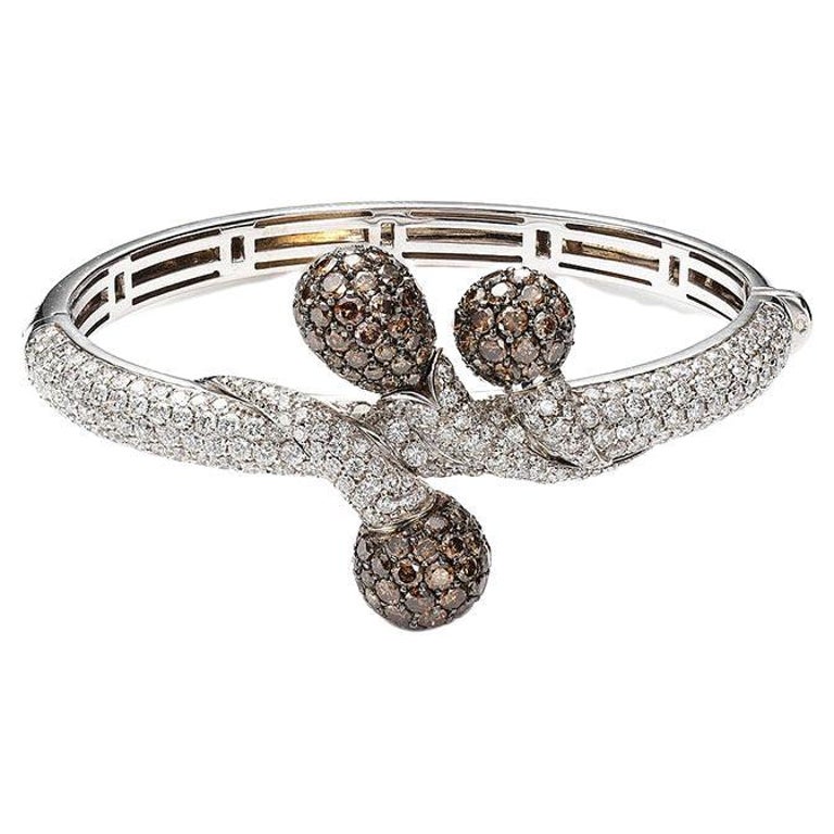 Diamond White Gold Bangle For Sale at 1stDibs