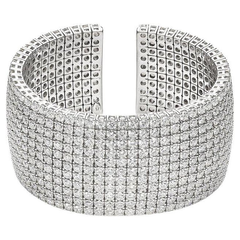 Diamond White Gold Bangle For Sale at 1stDibs