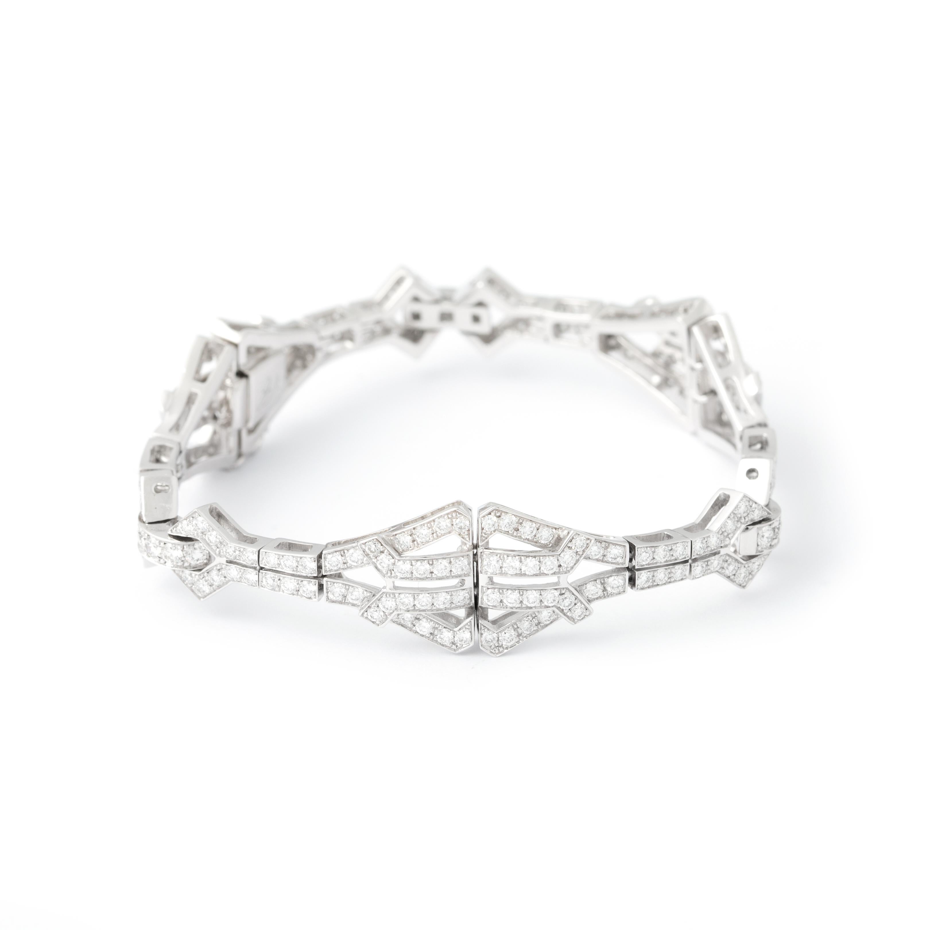 Contemporary Diamond White Gold Bracelet For Sale