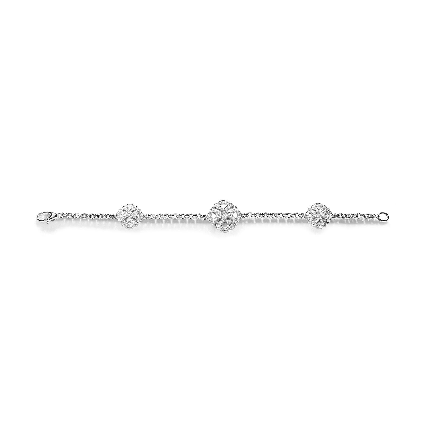 Contemporary Diamond White Gold Bracelet For Sale