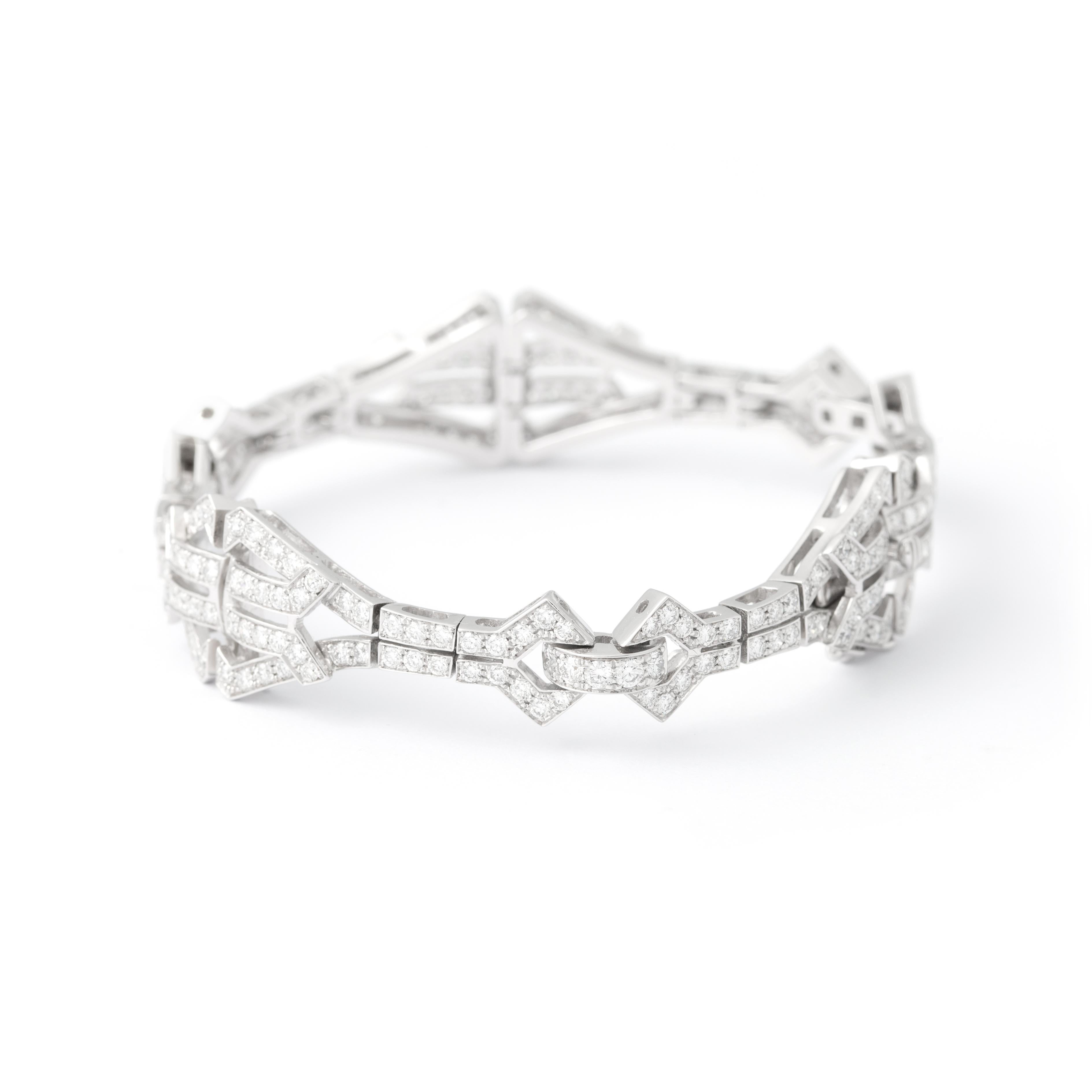 Diamond White Gold Bracelet In New Condition For Sale In Geneva, CH