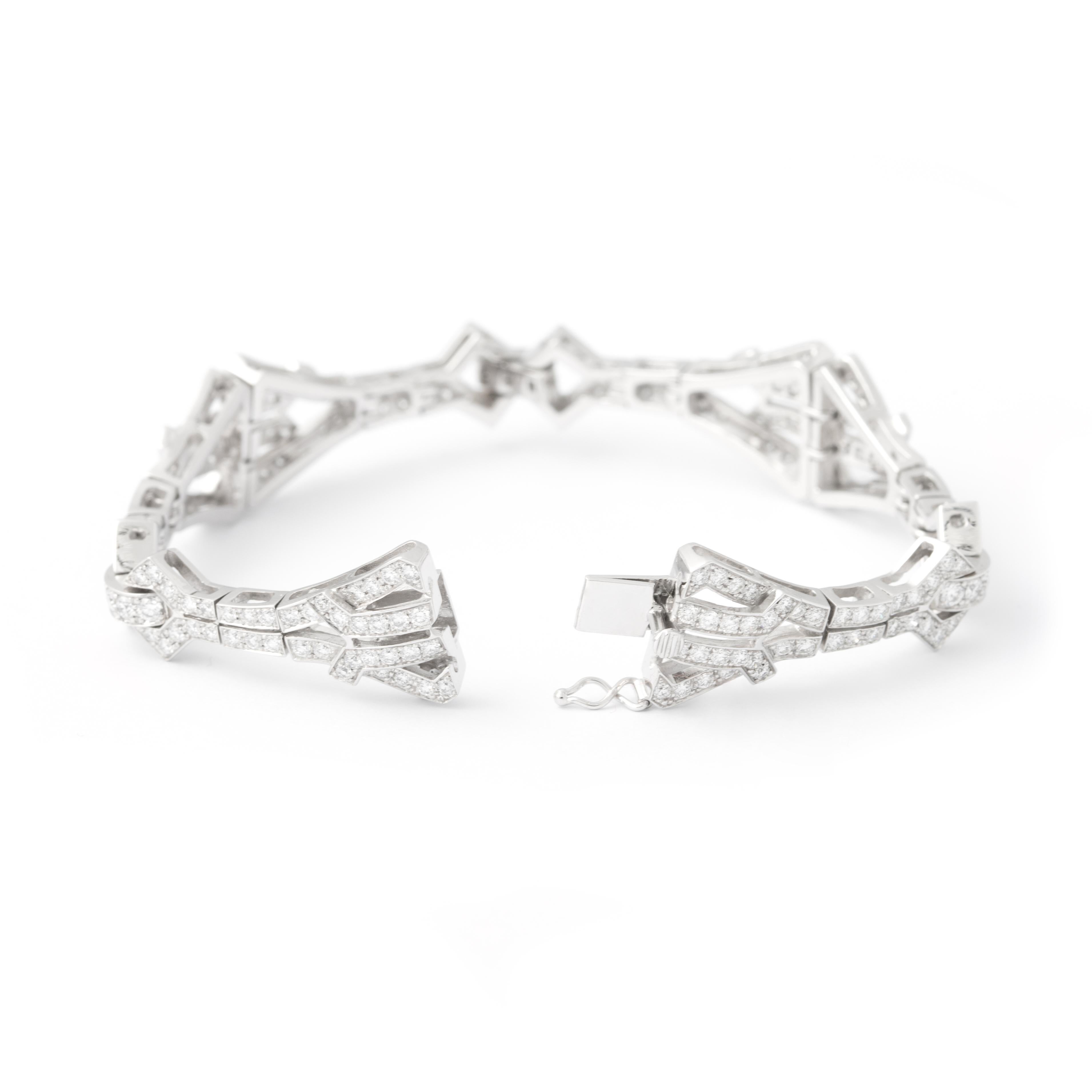 Women's Diamond White Gold Bracelet For Sale