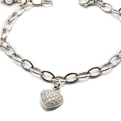 Diamond White Gold Charms Bracelet, Made in Italy