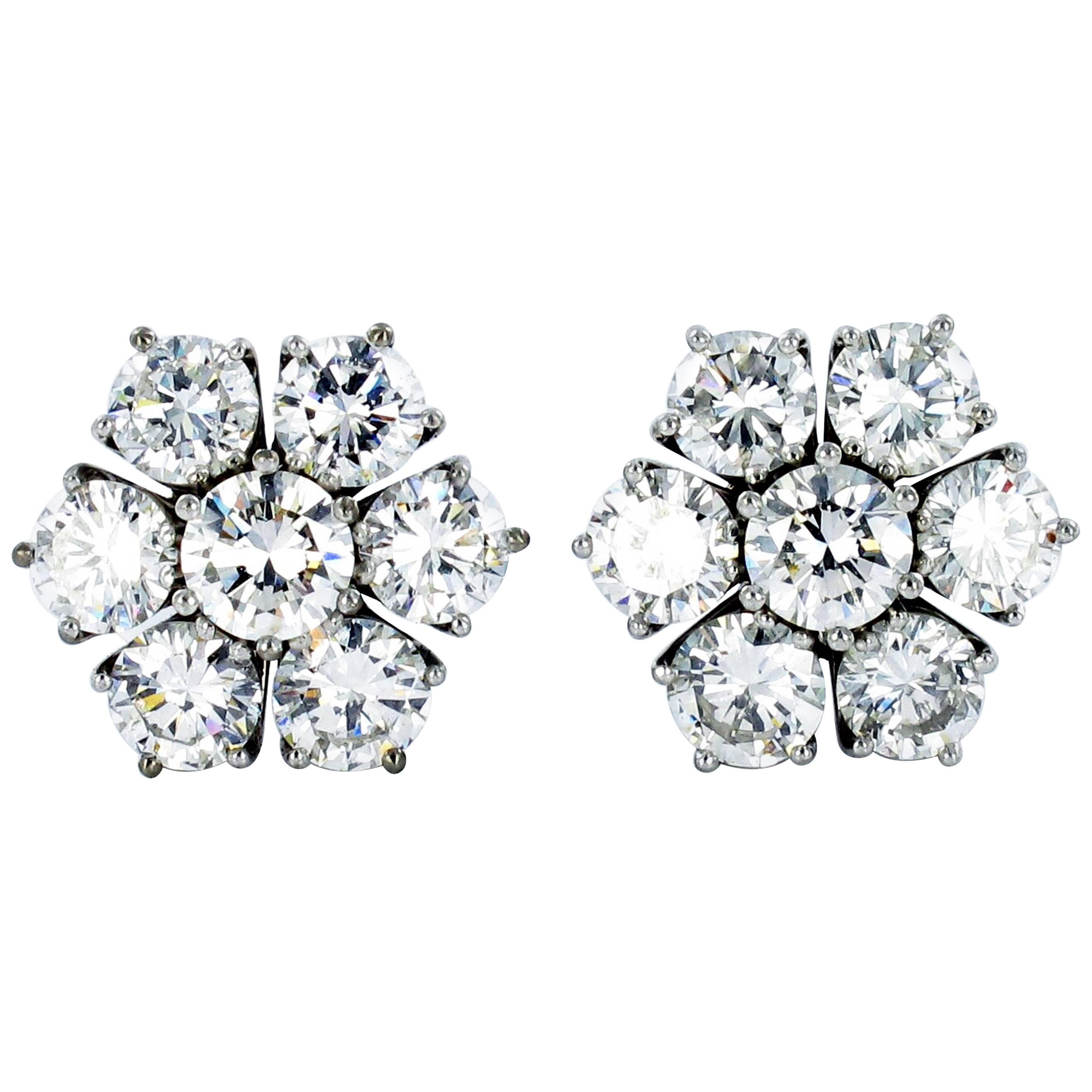 Diamond White Gold Cluster Earstuds