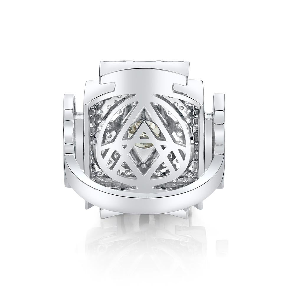 Contemporary Diamond White Gold Cocktail Ring  For Sale