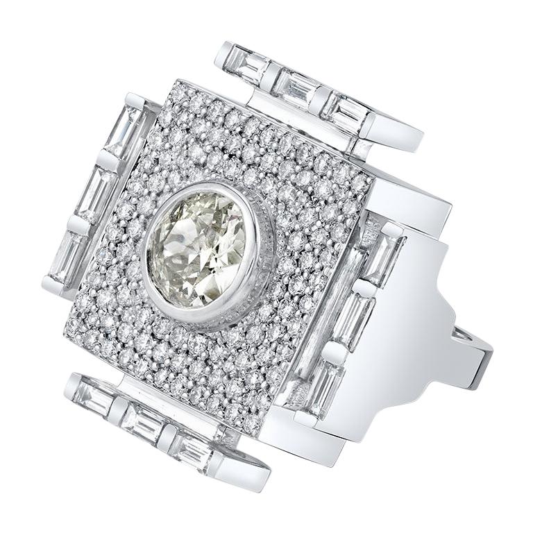 Diamond White Gold Cocktail Ring  For Sale