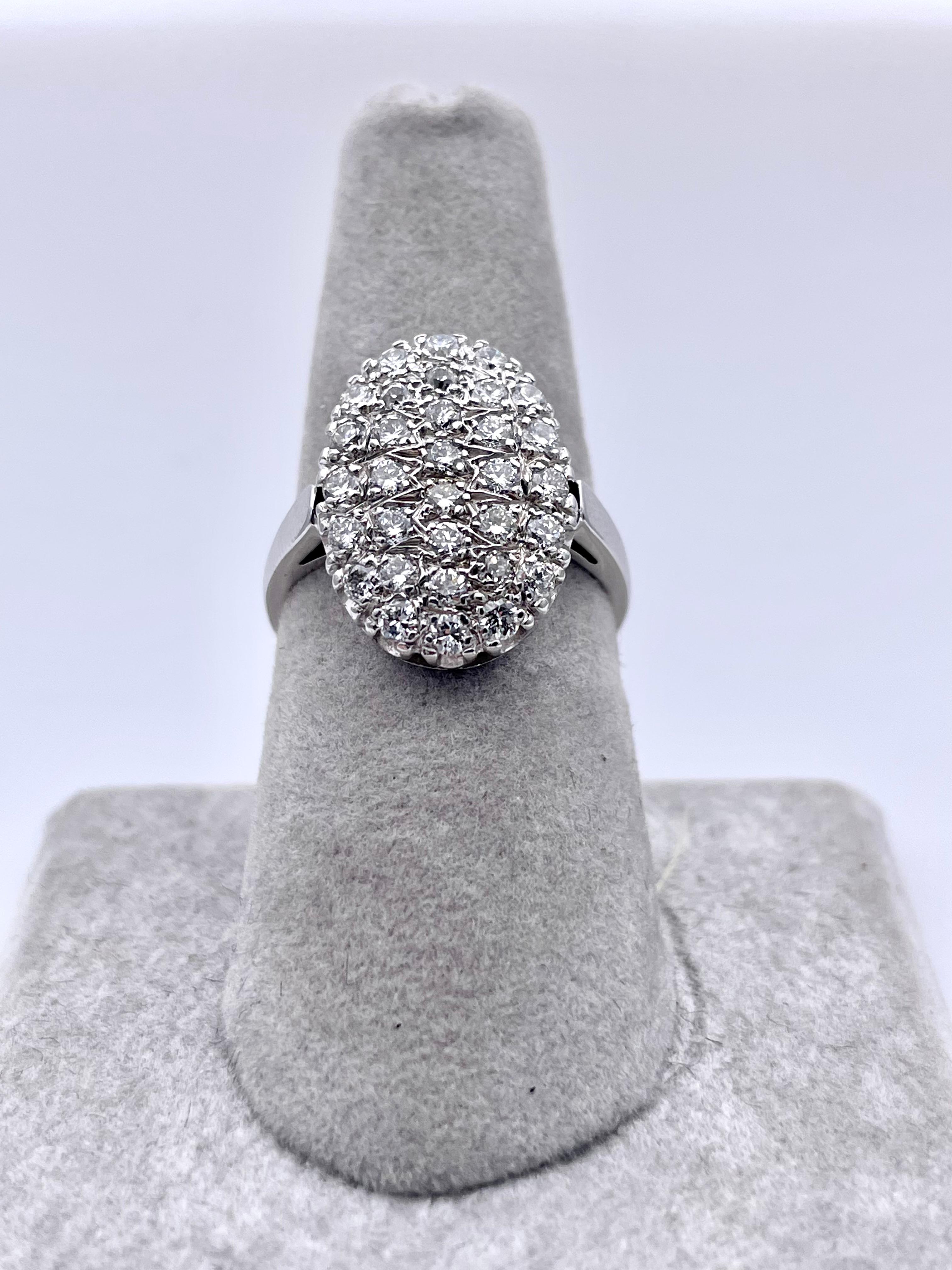Round Cut Diamond White Gold Cocktail Ring For Sale