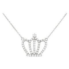 Diamond & White Gold Crown Pendant