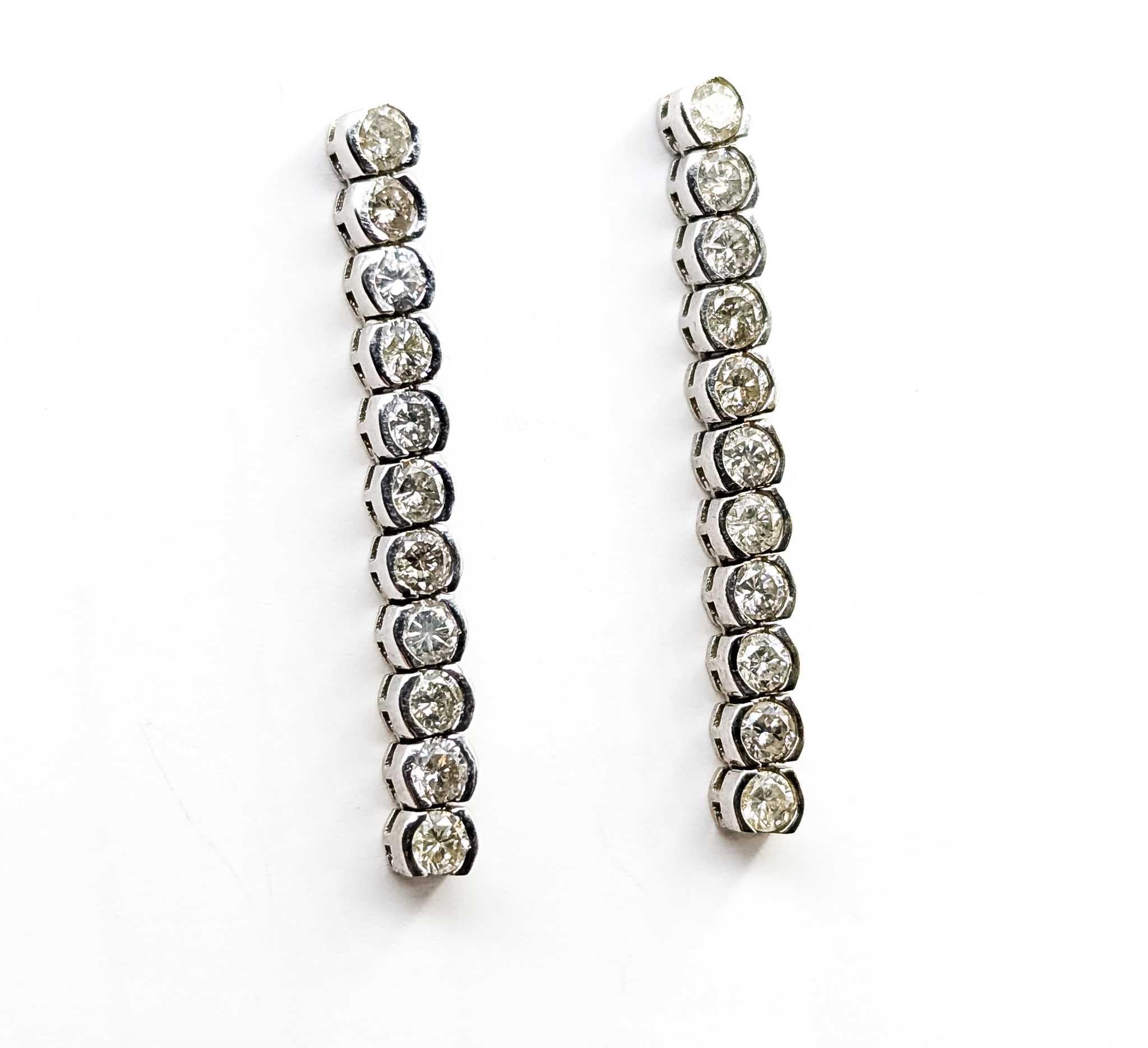 Round Cut Diamond White Gold Earrings For Sale
