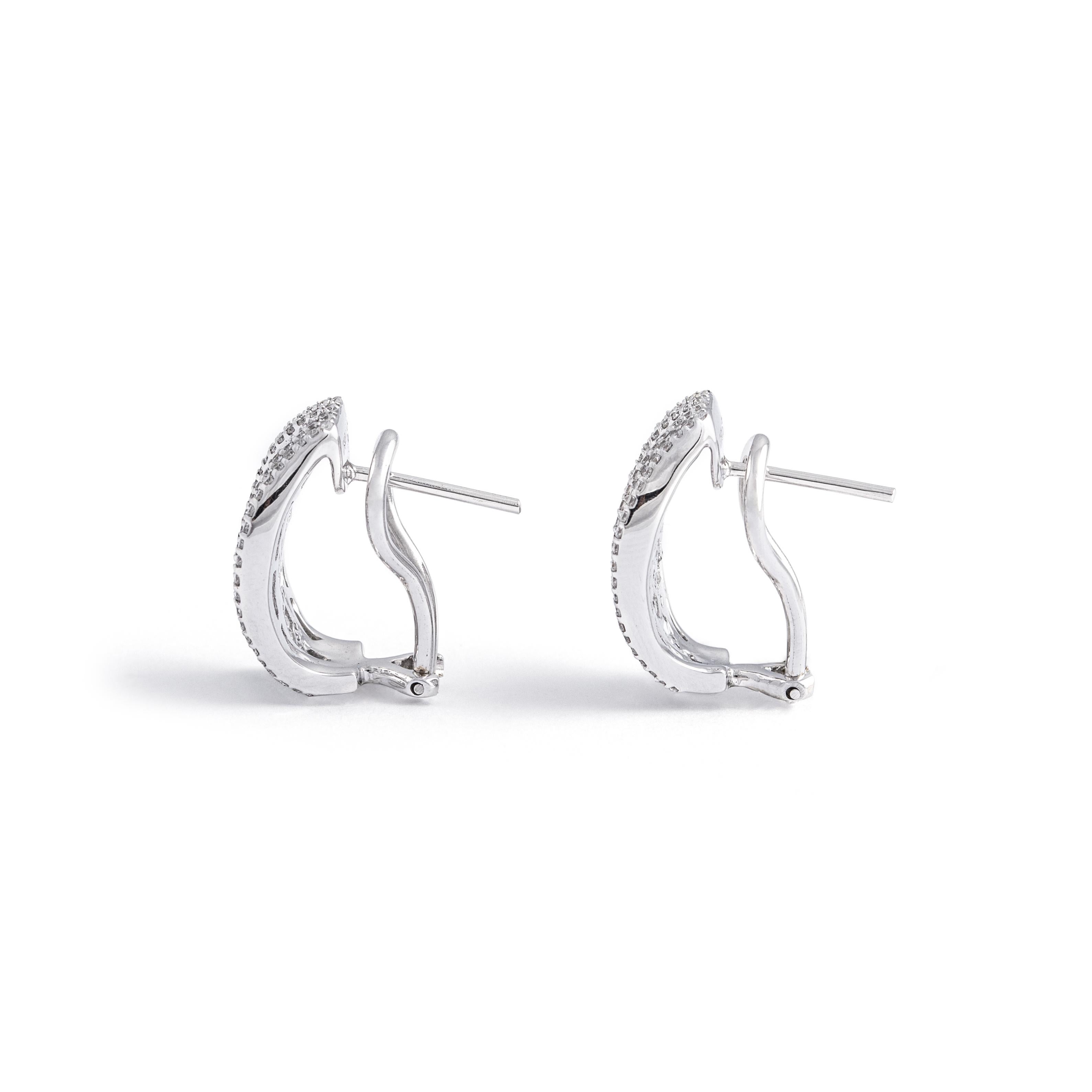 Contemporary Diamond White Gold Earrings For Sale