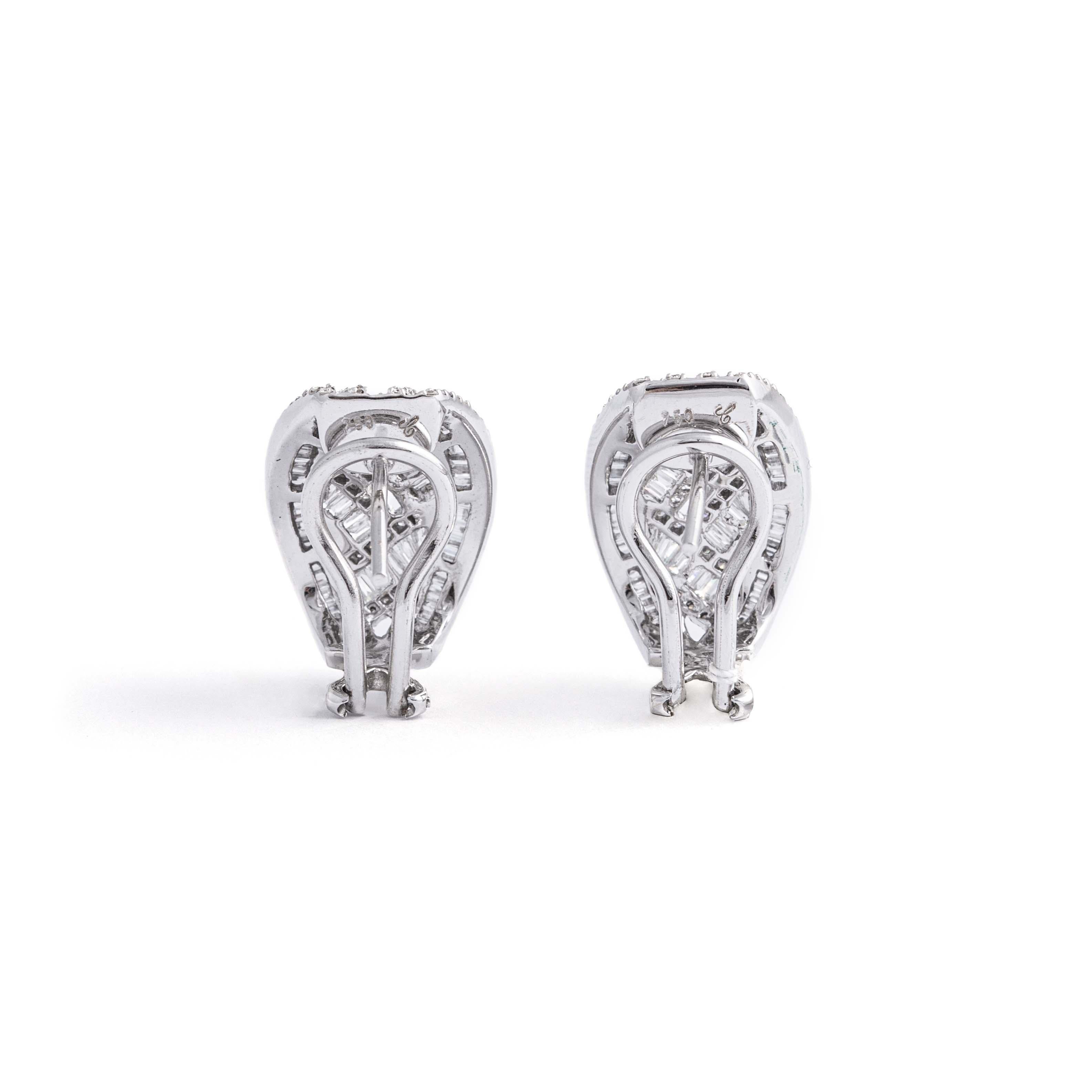 Diamond White Gold Earrings In New Condition For Sale In Geneva, CH