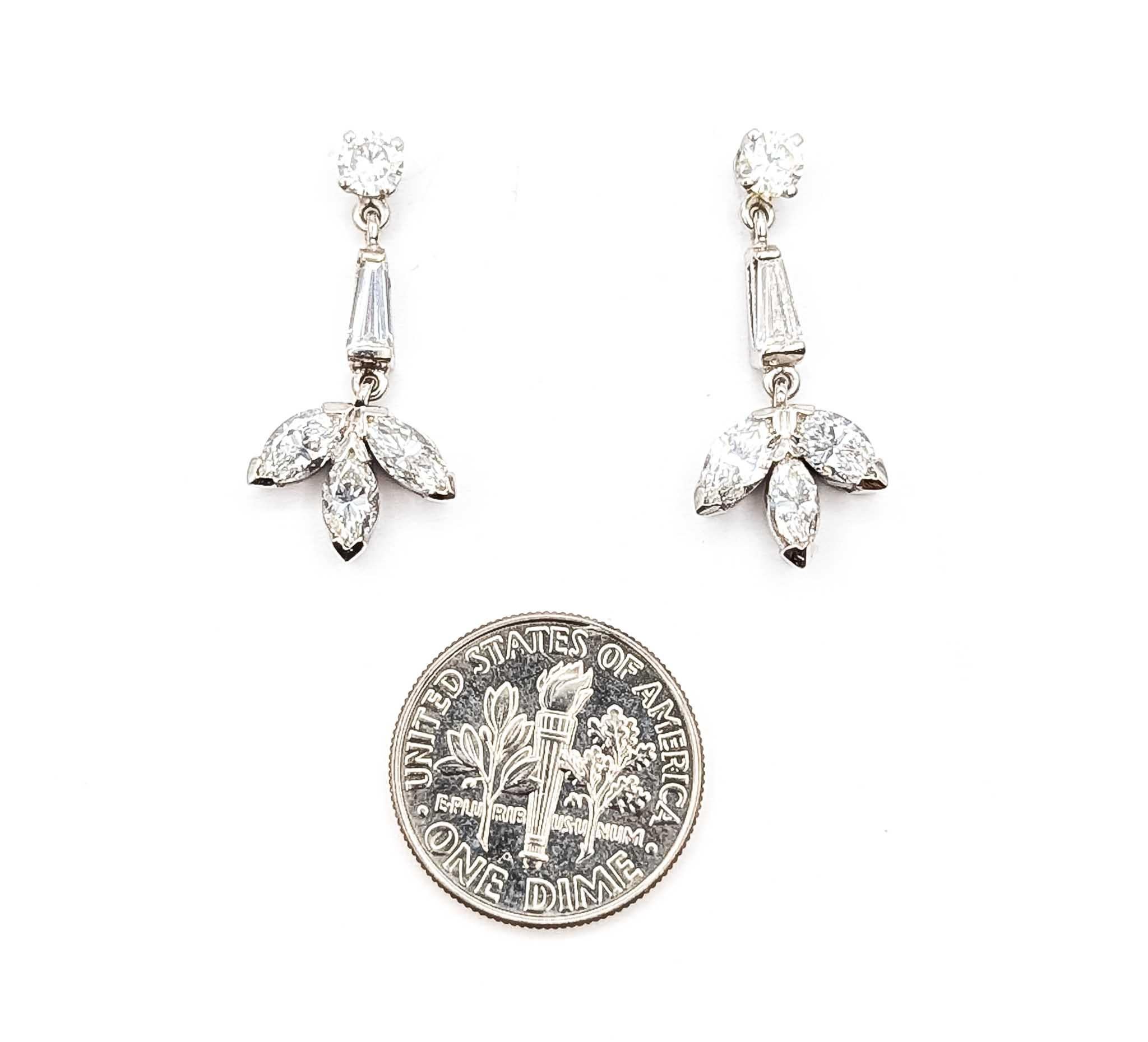 Diamond White Gold Earrings For Sale 1