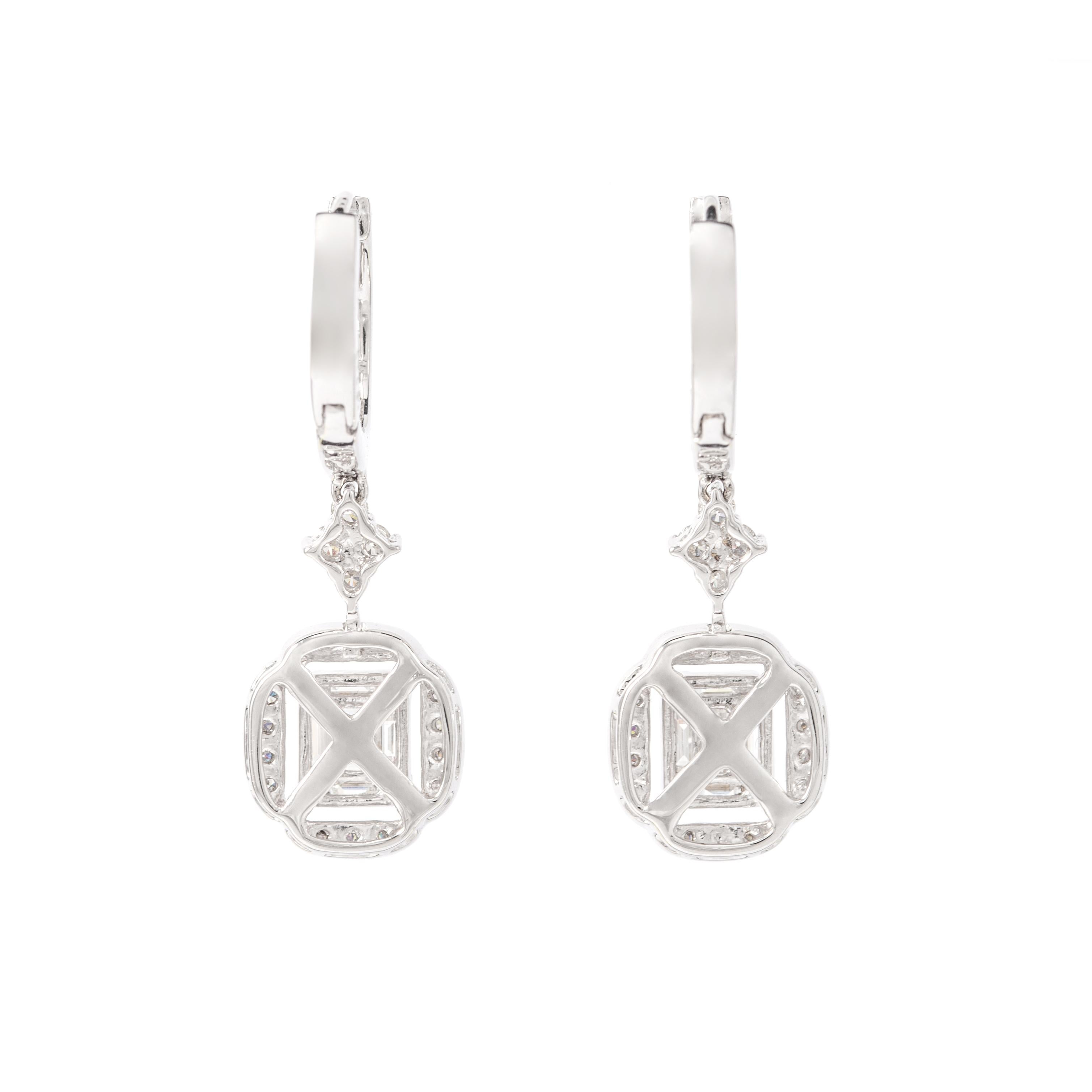 Diamond White Gold Earrings In New Condition For Sale In Geneva, CH
