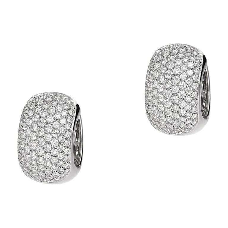 Boucles d'oreilles en or blanc avec diamants en vente