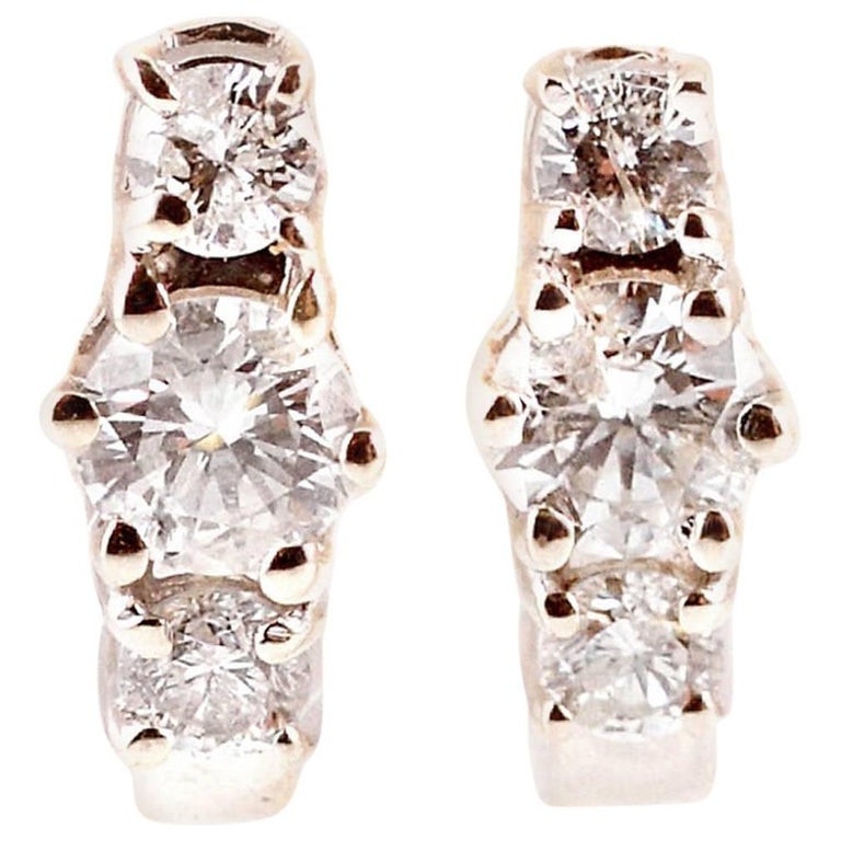 Diamond White Gold Earrings For Sale at 1stdibs