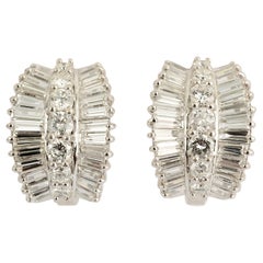 Vintage Diamond White Gold Earrings