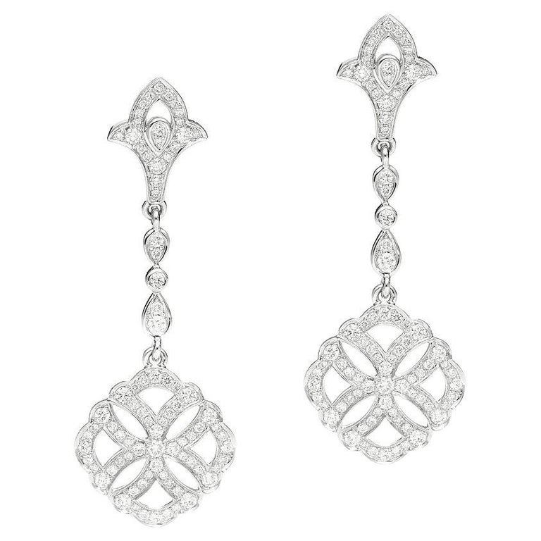 Diamond White Gold Earrings For Sale at 1stDibs