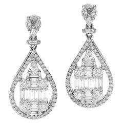 Boucles d'oreilles or blanc et diamants