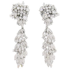 Diamond White Gold Earrings Interchangeable Day and Night