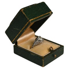 Vintage 18 Karat White Gold Engagement Ring. 0.70ct Old European Cut Ring J VS1