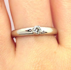 Diamond White Gold Engagement Ring Handcrafted in Italy by Botta Gioielli