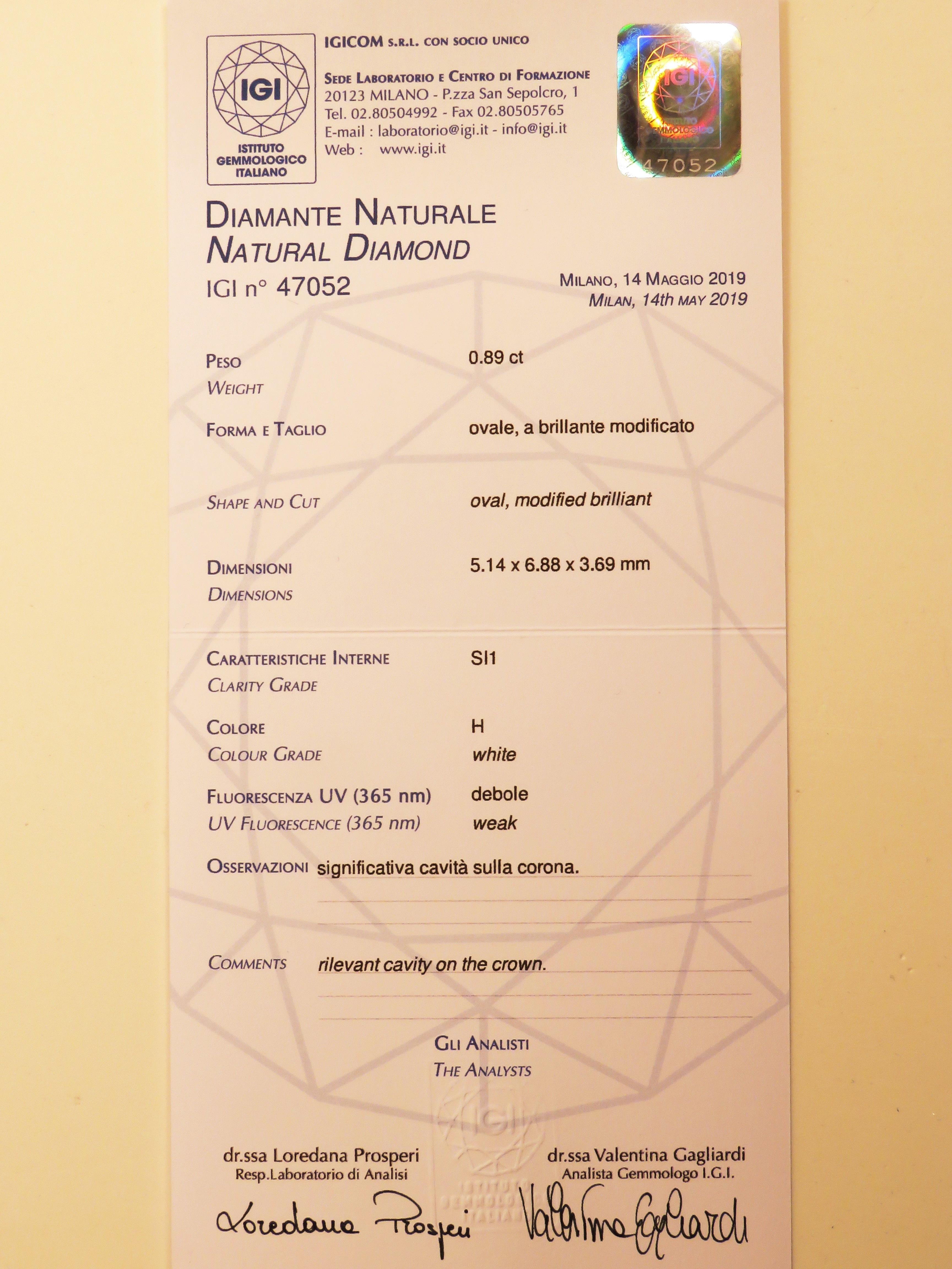 Neuer, maßgefertigter Verlobungsring aus Weißgold mit Diamanten, handgefertigt in Italien im Angebot 1