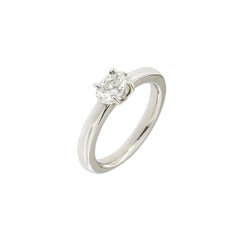 New Engagement Custom Ring Diamond White Gold Handcrafted in Italy 