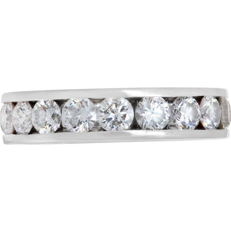 Diamond eternity band in 14k white gold with approx. 2.85 cts in G-H color SI-I clarity round diamonds. Size 7.25.
