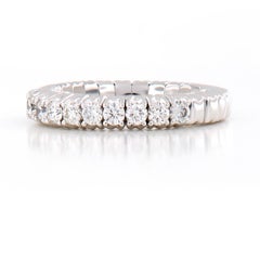 18 Karat White Gold Diamond Stretchable Band Ring