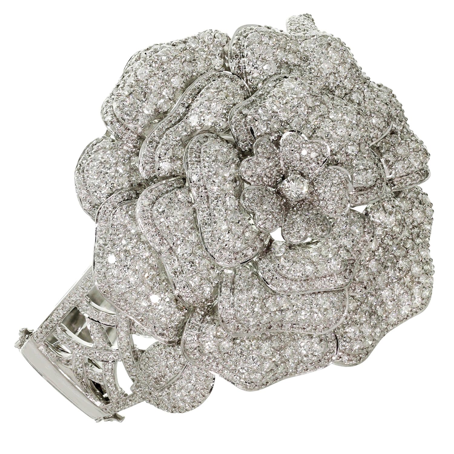 Diamond & 14k Gold Flower Bracelet