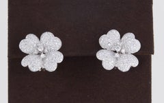 Diamond White Gold Flower Earrings