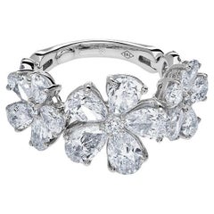 Diamond White Gold Flower Ring