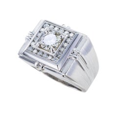 Diamond White Gold Gentlemans Cluster Ring