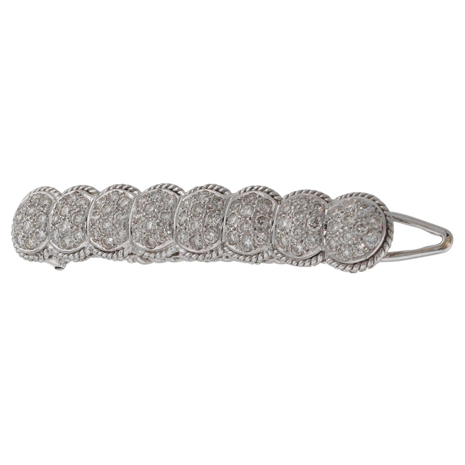 Diamond White Gold Hair Jewelry Pin In Excellent Condition For Sale In New York, NY