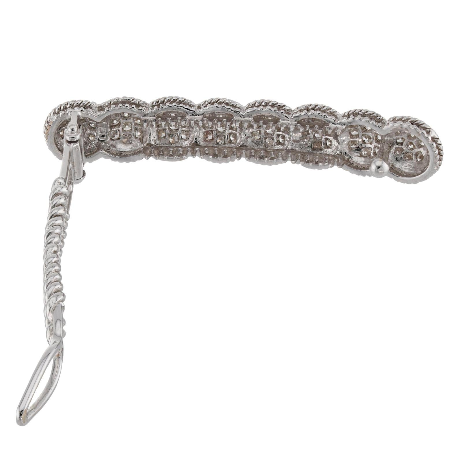 Diamond White Gold Hair Jewelry Pin For Sale 1