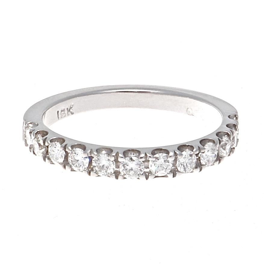 Diamond White Gold Half Eternity Wedding Ring In Excellent Condition In Beverly Hills, CA