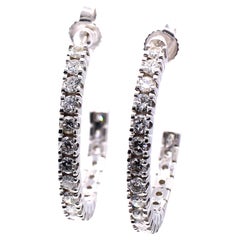 Diamond White Gold Hoop Earrings