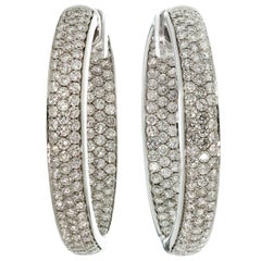 Diamond White Gold Inside Out Hoop Earrings