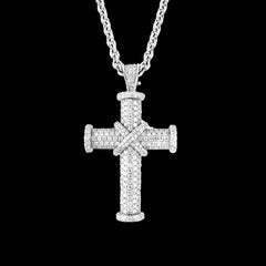 Diamond White Gold Large Theo Fennell Cross on Long Chain Pendant
