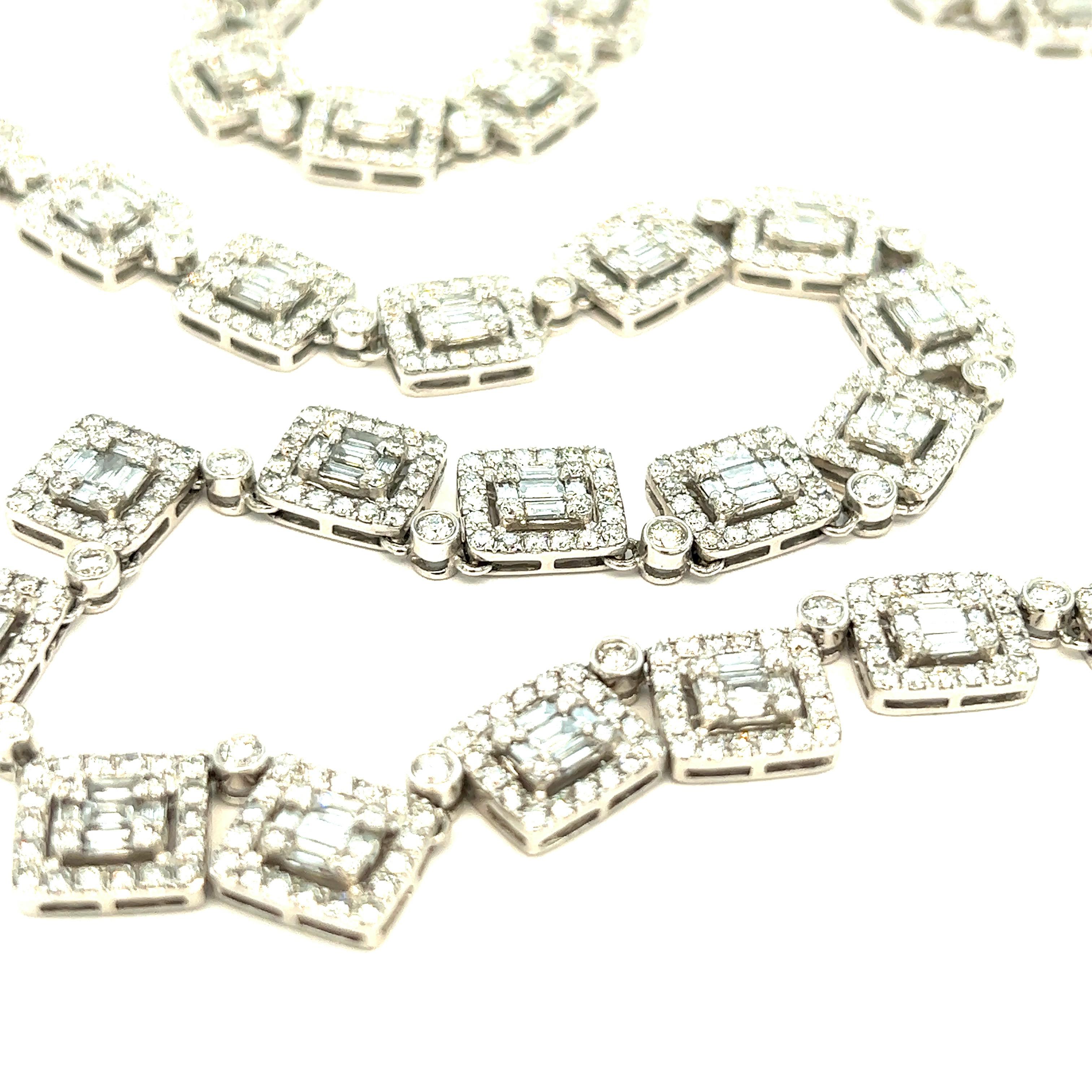 Diamond White Gold Long Necklace In Excellent Condition For Sale In New York, NY
