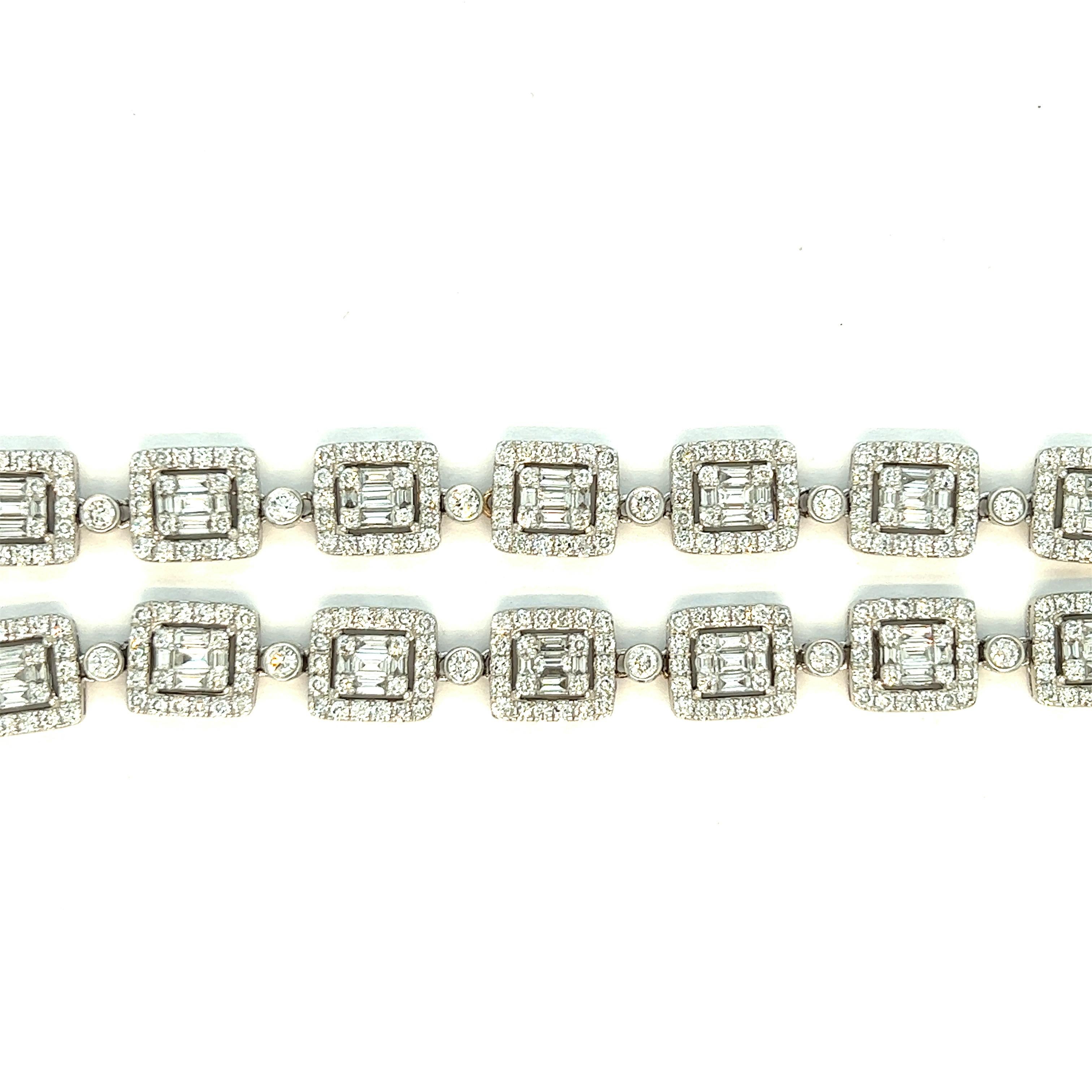 Diamant Weißgold Lange Halskette Damen im Angebot