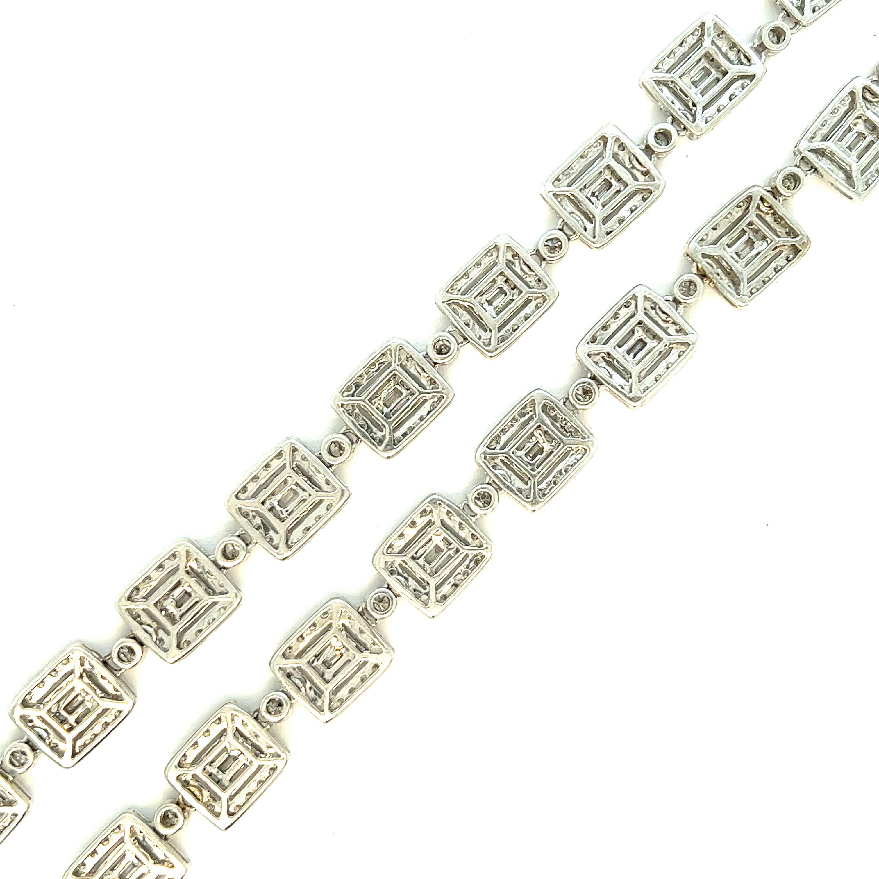 Diamond White Gold Long Necklace For Sale 1